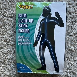 New Spirit Child M 8/10 Blue Light Up Stick Figure Halloween Costume